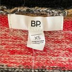 Nordstrom BP BLACK MARL STRIPE Button Down Red Black V-Neck Crop Cardigan Sweater XS Photo 4