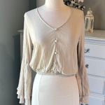 Gypsy  and Moondust Chalk Surplice Long Bell Sleeve Cropped Womens XS Photo 6