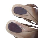 Dansko Neeci Brown Leather Linen Heels Slide Sandals Sz 39 Photo 1