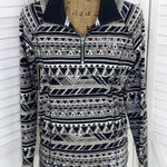 PINK - Victoria's Secret Pink by Victoria’s Secret Aztec Quarter Zip Pullover Shirt Black Cream Small Photo 0