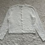 Madewell Sweater Cotton-Blend Cardigan Covered Buttons Winter White M NWT New Photo 4