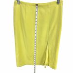 Vintage Worth Pencil Skirt XS Yellow Wool Blend Slit Office Business Feminine Photo 7