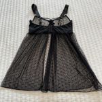 Venus Black Polka Dot Mesh Lace Lingerie Babydoll Slip Sheer Nightie Sz S Small Photo 9
