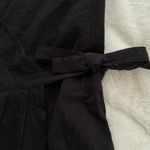 Princess Polly Mini Black Linen Self-Tie Wrap Dress Photo 2