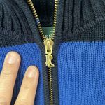 Ralph Lauren Royal Blue Navy Stripe Pullover Cotton Sweater nautical Sz Large Photo 2