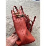 Royna Red Leather Bucket Bag With Tassels Adjustable Strap & Gold Hardware By Ra Photo 15
