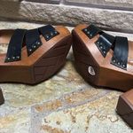 White Mountain  Footbeds Aldridge Dress Sandals Black Wood Platform Boho 8 Photo 6