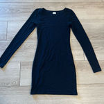 Wilfred Aritzia  Free Black Scoop Neck Long Sleeve Bodycon Mini Dress Size XS Photo 0