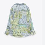 ZARA NWT  SATIN EFFECT SILKY FLORAL RELAX FIT SHIRT Photo 6