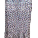 Trina Turk  Crochet Maxi Skirt Purple‎ Rainbow Multi Size US 6 Photo 0