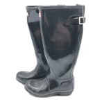Hunter Womens Original Tall Boots Rubber Slip On Black Size 5 Photo 3