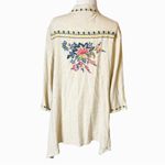 Paparazzi  embroidered floral linen blend kimono sz M Photo 1