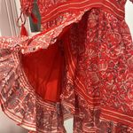 Cleobella  Blair Tassel-Cuff Ruffle Mini Dress, Red Floral, Size XS Photo 5