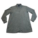 Charter Club Faux Suede Button Up Tunic Blouse Size Med Hipster Boho Western Photo 0