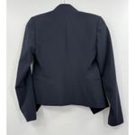 Theory  Women Lanai Navy Blue  Wool Blazer Jacket Collarless Open Front Size 0 Photo 4