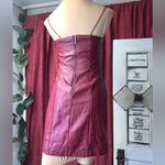 Wild Fable Red faux leather mini dress size XS bodycon sleeveless maroon zipper Photo 4