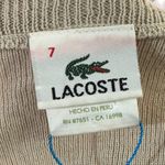 Lacoste popover lighweight sweatshirt tan Logo V neck Unisex chic size 7 Size M Photo 7