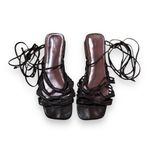 Circus by Sam Edelman Sam Edelman Circus Jocelyn‎ Crackle Ankle Wrap Lace Up Block Heel Sandals Sz 7.5 Photo 1