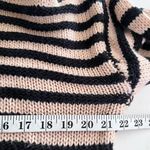 For Love & Lemons Elyse Cream Black Striped Knit Long Sleeve Half Zip Hoodie M Photo 6