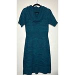 Apt. 9  Teal Blue Sweater Dress M Heathered Knit Cowl Neck Professional Cocktails Photo 1