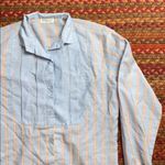 60s VTG LEVI STRAUSS STRIPE BUTTON UP LONG SLEEVE MID CENTURY Blue Photo 1
