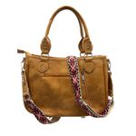 Aztec Tribal Print Fringe Western Handbag Purse Tan Photo 2