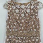 Mac Duggal 67853 Beaded Floral Applique Ivory Nude Midi Sheath Dress Size 10 NWT Photo 3