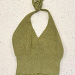 SheIn  MOOSTA Olive Knit Halter Tank Top with Button Detail - Size: Medium Photo 2