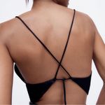 ZARA SATIN EFFECT CROP TOP BLACK Photo 2