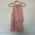 Zesica Women’s Large Pink Pleated Ruffle Tank Top Dressy Office Career Top Photo 4