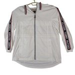 Tommy Hilfiger Windbreaker Jacket Womens Large Long White Spellout Photo 0