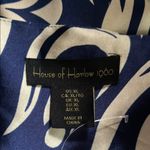 HOUSE of HARLOW 1960 Elegant Blue and White Satin printed Midi Dress Size XL Photo 5