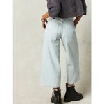 Free People Jeans Size 27 Piper High Rise Wide Leg Bleach Bloom Cropped White Photo 8