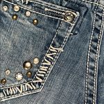 Miss Me  Low Rise Rhinestone Frayed Hem Stretch Jean Shorts Size 26 Photo 12