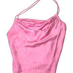 ZARA  pink satin‎ halter crop top spaghetti straps small fairy barbiecore Photo 0