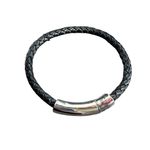 EXPRESS  Black Braided Bracelet with Silver Accent Photo 1