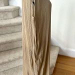 Lauren Manoogian Tan Ribbed Short Sleeve Column Lettuce Hem Tunic Dress Size L Photo 2