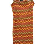 Justify 70s Retro Boho Orange Brown Chevron Slip Dress Bodycon Festival Style Size M Photo 0