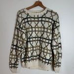 Geoffrey Beene  90s hand knit 3D multicolor sweater interwoven lattice pattern S Photo 0