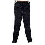 We The Free  Jeans Size 27 Denim Jegging Raw Hem High‎ Waist Cropped Black Photo 3