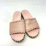 Kate Spade ‎ Zahara Pink Leather Ruffle Slide Espadrille Sandals Size US 6 Photo 1