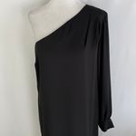 Krisa New One Sleeve Maxi One Shoulder Long Sleeve Side Slit Dress Black Size XS Photo 4