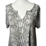 Cable & Gauge Short Sleeve T-shirt Dress Gray White Womens Size M Stretch Comfy Photo 1