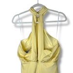 Lulus  NWOT Sleek Essence Light Yellow Satin Halter Sleeveless Mini Dress Medium Photo 8