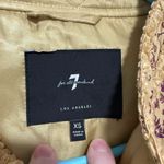 7 For All Mankind  Quilted Cropped Floral Mustard Yellow Jacket Size XS Photo 2