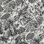 Ann Taylor VTG LOFT Paris toile Black and White France Print A-Line Midi Dress Vintage Photo 3