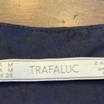 ZARA Trafaluc navy blue blouse top shirt v- neck pocket button Size M Photo 5