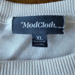 Modcloth Printemps Spring Embroidered Modal Sweater Cream XL French France Photo 3