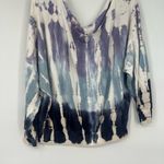 Young Fabulous and Broke  Blue Purple Tye Dye Slouchy Oversized Pullover Sweatshirt Photo 1