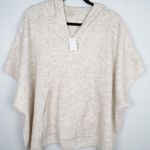 Loft Hoodie Poncho Cream V-neck Hooded Short Sleeve Sweater Size XS/S Photo 2